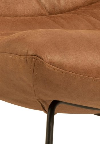 ACT NORDIC Milford loungestol - cognac stof og sort metal
