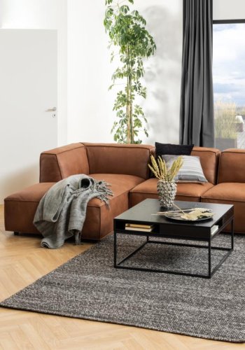 ACT NORDIC Seaford reol, m. 4 hylder - sort ask melamin og sort metal