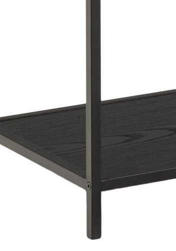 ACT NORDIC Seaford reol, m. 4 hylder - sort ask melamin og sort metal