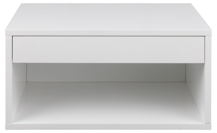 ACT NORDIC Cholet vghngt natbord, m. 1 hylde og 1 skuffe - hvid MDF (50x35)