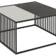 ACT NORDIC Strington sofabord, kvadratisk - sort marmormelamin/rgfarvet glas og sort metal (80x80)