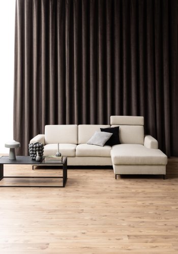 ACT NORDIC Strington sofabord, rektangulr - sort marmormelamin/rgfarvet glas og sort metal (120x60