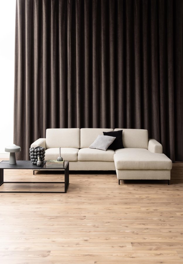 ACT NORDIC Strington sofabord, rektangulr - sort marmormelamin/rgfarvet glas og sort metal (120x60