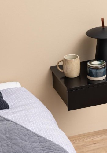 ACT NORDIC Avignon vghngt natbord, m. 1 skuffe - sort MDF (37x32)