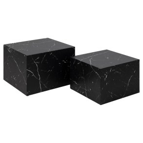 ACT NORDIC Dice sofabord, kvadratisk - sort Marquina marmorpapir (st af 2)