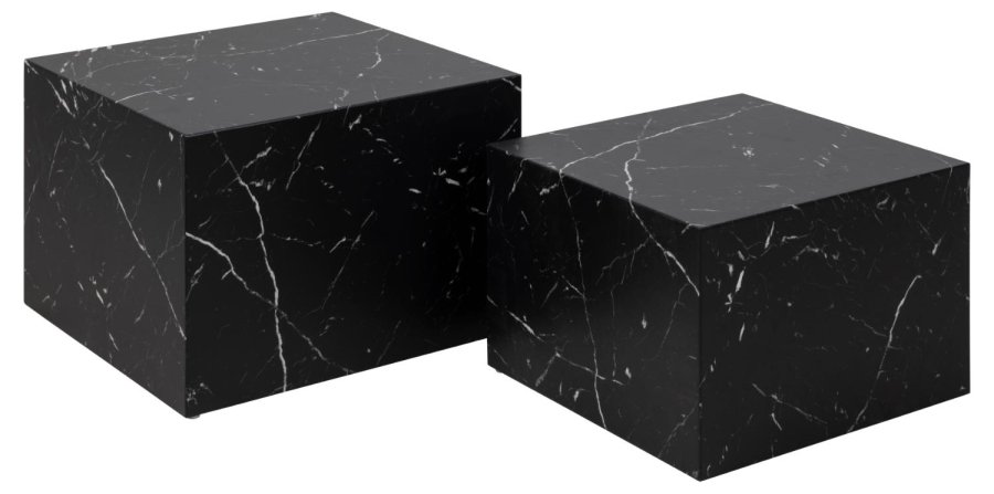 ACT NORDIC Dice sofabord, kvadratisk - sort Marquina marmorpapir (st af 2)