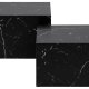ACT NORDIC Dice sofabord, kvadratisk - sort Marquina marmorpapir (st af 2)