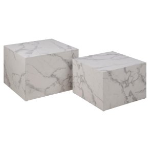 ACT NORDIC Dice sofabord, kvadratisk - hvid Carrara marmorpapir (st af 2)