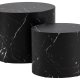 ACT NORDIC Mice sofabord, oval - sort Marquina marmorpapir (s�t af 2)