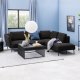 ACT NORDIC Mice sofabord, oval - sort Marquina marmorpapir (s�t af 2)