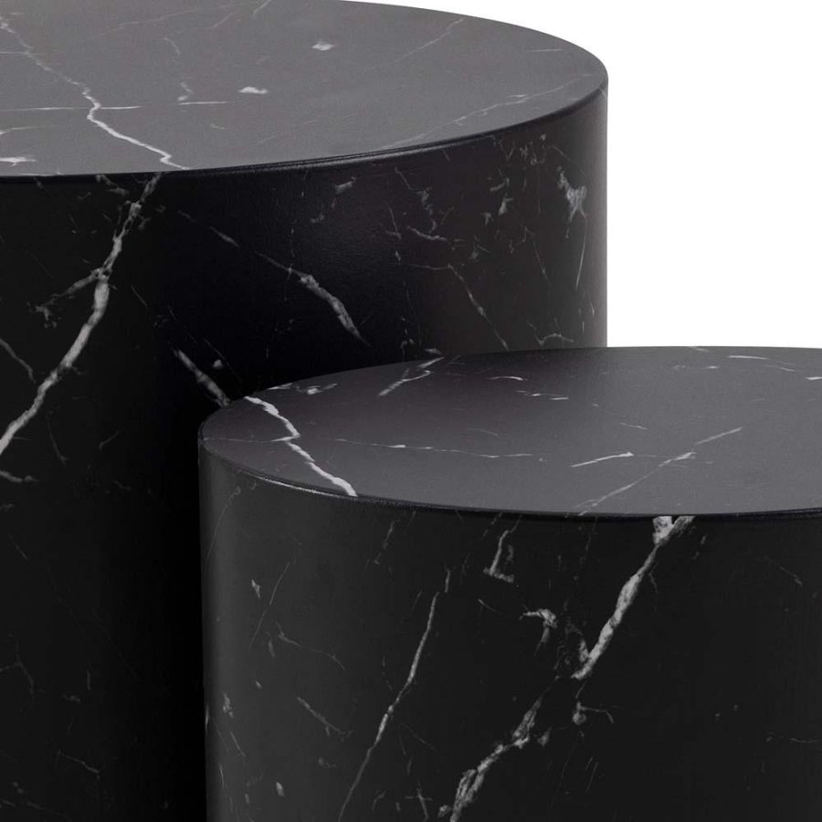 ACT NORDIC Mice sofabord, oval - sort Marquina marmorpapir (s�t af 2)