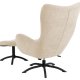 ACT NORDIC Talgarth recliner stol, m. fodskammel, manuel - creme stof og sort metal