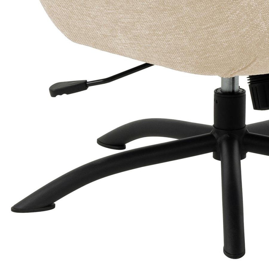 ACT NORDIC Talgarth recliner stol, m. fodskammel, manuel - creme stof og sort metal