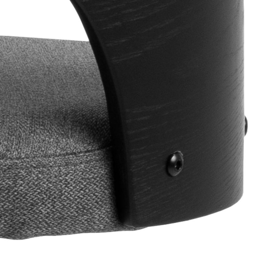 ACT NORDIC Lucy barstol, m. rygln, fodsttte, drejefunktion - mrkegr stof og sort egefiner/metal