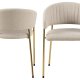 ACT NORDIC Ann spisebordsstol, m. armln - beige polyester og gylden krom metal