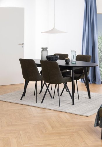 ACT NORDIC Waylor spisebordsstol - antracitgr polyester og sort metal