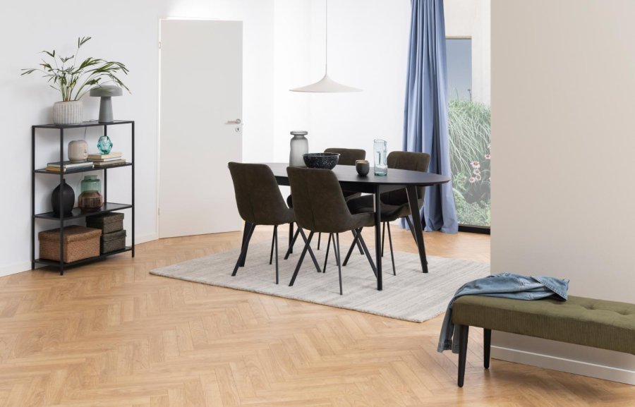 ACT NORDIC Waylor spisebordsstol - antracitgr polyester og sort metal