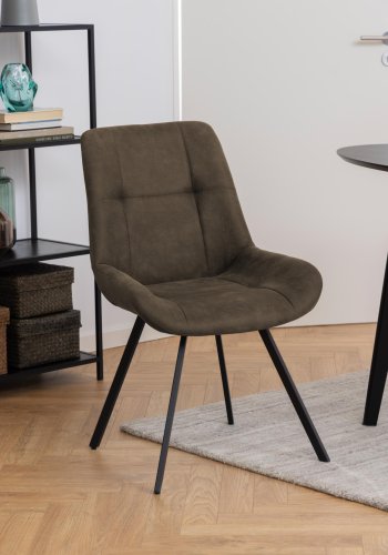 ACT NORDIC Waylor spisebordsstol - antracitgr polyester og sort metal