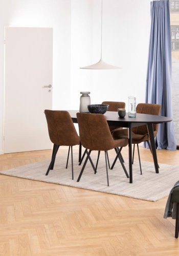 ACT NORDIC Waylor spisebordsstol - camel polyester og sort metal