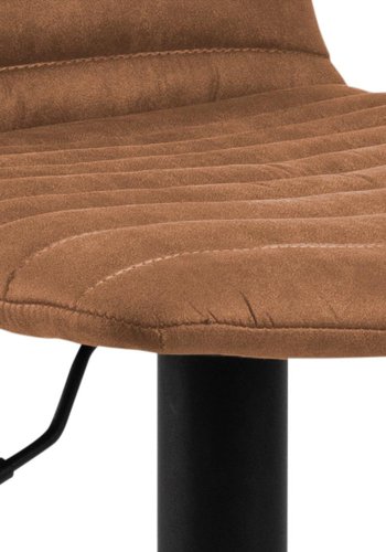 ACT NORDIC Kimmy barstol, m. rygln, fodsttte, drejefunktion - camel brun stof og sort metal