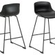 ACT NORDIC Tina counterstol, m. rygln og fodsttte - sort PU/polypropylen og sort metal