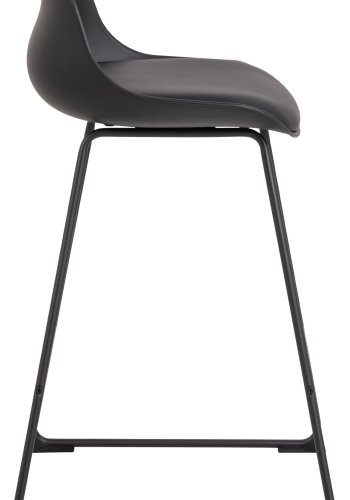 ACT NORDIC Tina counterstol, m. rygln og fodsttte - sort PU/polypropylen og sort metal