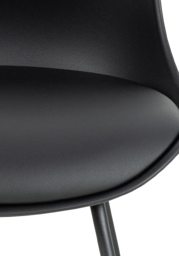 ACT NORDIC Tina counterstol, m. rygln og fodsttte - sort PU/polypropylen og sort metal