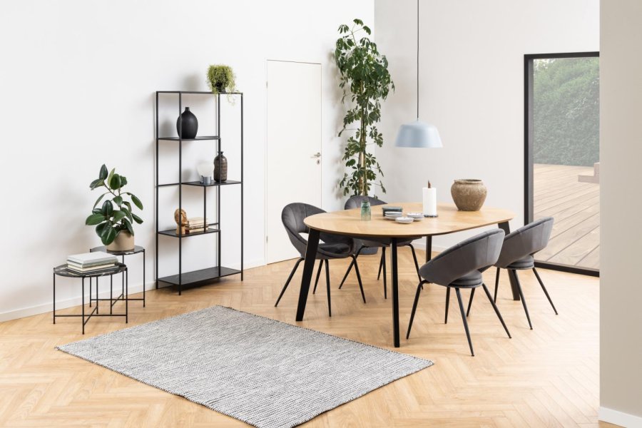 ACT NORDIC Avila hjrnebord, rund - sort kunstig marmor og sort metal (52)