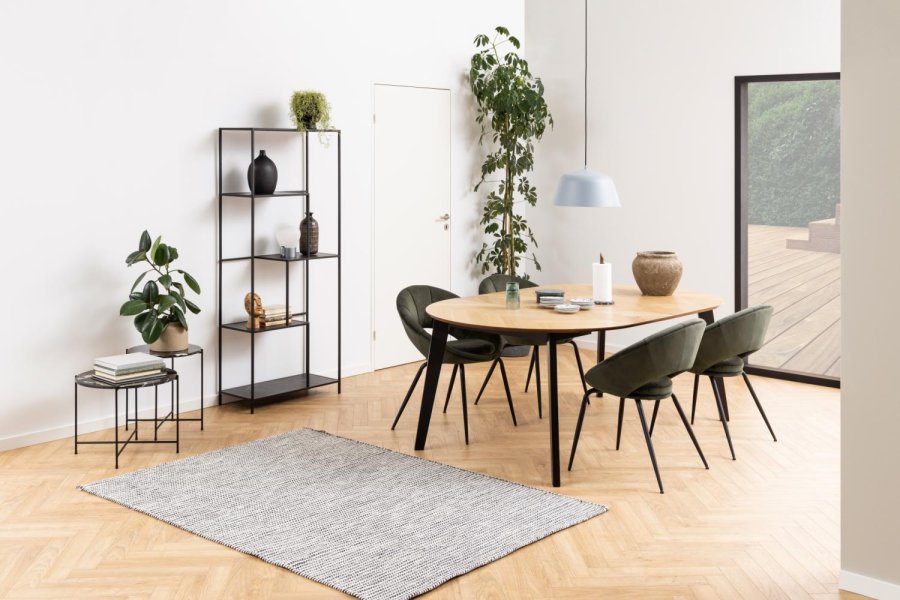 ACT NORDIC Avila hjrnebord, rund - sort kunstig marmor og sort metal (52)