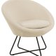 ACT NORDIC Center loungestol, m. armln - creme polyester og sort metal