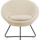 ACT NORDIC Center loungestol, m. armln - creme polyester og sort metal