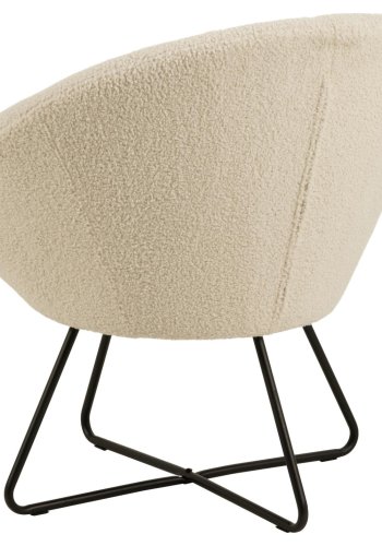 ACT NORDIC Center loungestol, m. armln - creme polyester og sort metal