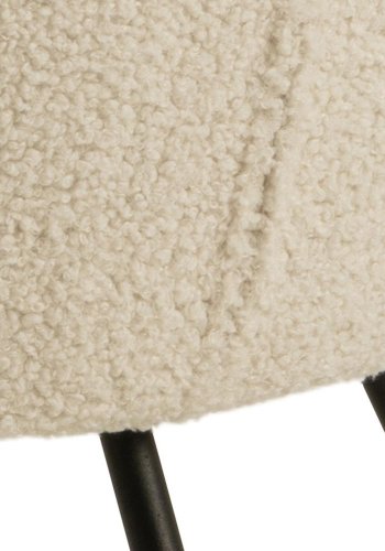 ACT NORDIC Center loungestol, m. armln - creme polyester og sort metal