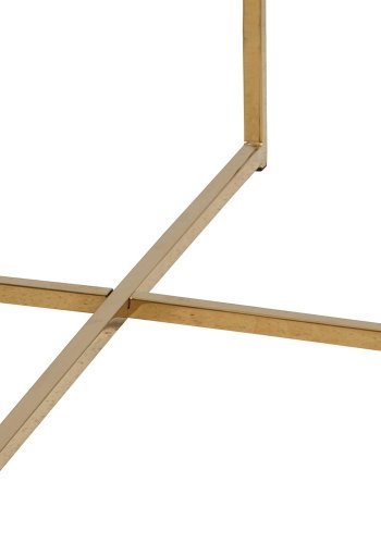 ACT NORDIC Alisma hjrnebord, kvadratisk - sort marmor frostet glas og gylden krom metal (50x50)