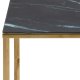 ACT NORDIC Alisma hjrnebord, kvadratisk - sort marmor frostet glas og gylden krom metal (50x50)