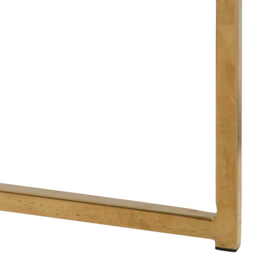 ACT NORDIC Alisma hjrnebord, kvadratisk - sort marmor frostet glas og gylden krom metal (50x50)