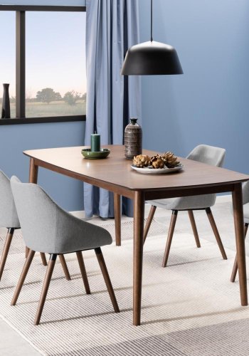 ACT NORDIC Montreux spisebord, m. butterflybordplade - valndbrun finer/gummitr (180/219x90)