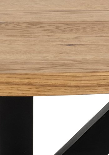 ACT NORDIC Heaven spisebord, rund - natur vild eg finèr og sort metal (120)