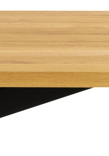 ACT NORDIC Heaven spisebord, rektangulr - natur vild eg finèr og sort metal (220x90)