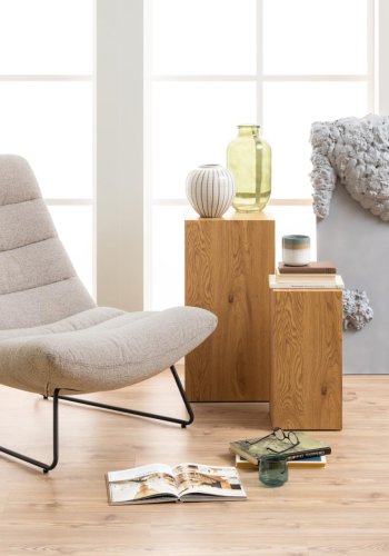 ACT NORDIC Milford loungestol - beige stof og sort metal