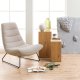 ACT NORDIC Milford loungestol - beige stof og sort metal