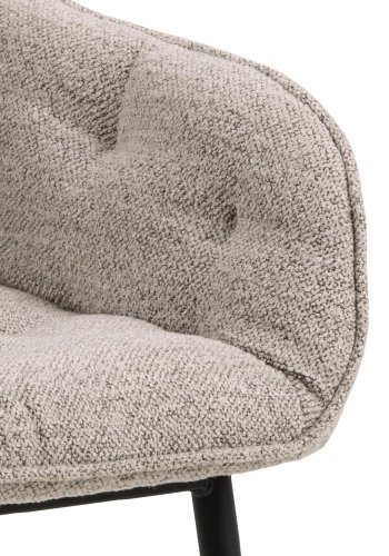 ACT NORDIC Brooke spisebordsstol, m. armln - beige stof og sort metal