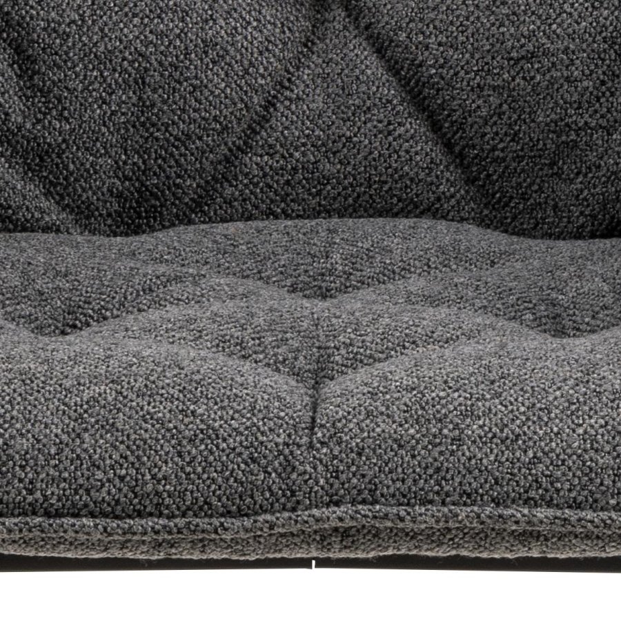 ACT NORDIC Brooke spisebordsstol, m. armln - antracitgr stof og sort metal