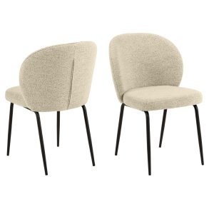 ACT NORDIC Patricia spisebordsstol - creme stof og sort metal
