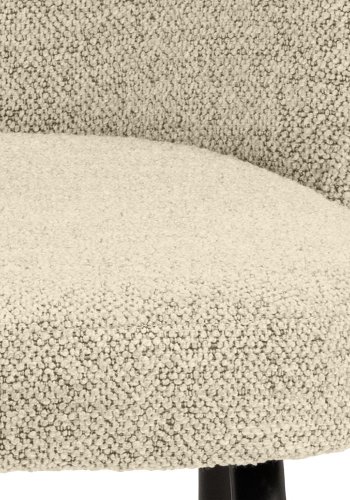 ACT NORDIC Patricia spisebordsstol - creme stof og sort metal