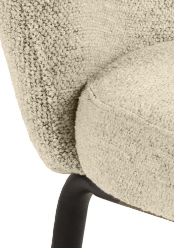 ACT NORDIC Patricia spisebordsstol - creme stof og sort metal