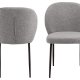 ACT NORDIC Patricia spisebordsstol - gr stof og sort metal