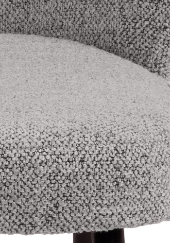 ACT NORDIC Patricia spisebordsstol - gr stof og sort metal