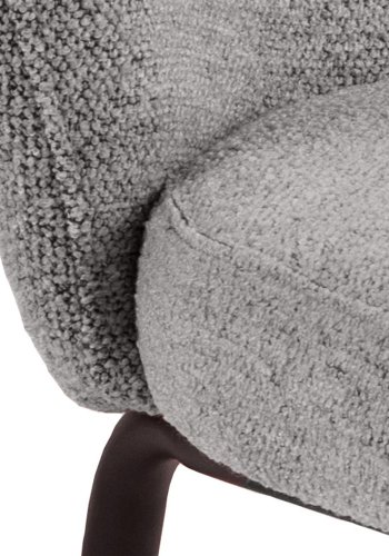 ACT NORDIC Patricia spisebordsstol - gr stof og sort metal