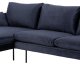 SOFAKONCEPT Cozy 2 pers. sofa, m. venstre chaiselong og 2 puder - mrkebl stof og sort metal
